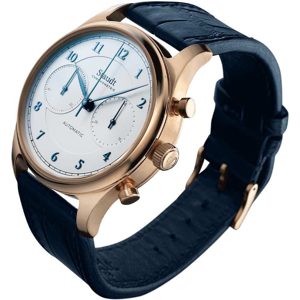 Staudt Prelude gold chronograph mechanical swiss made watch levi