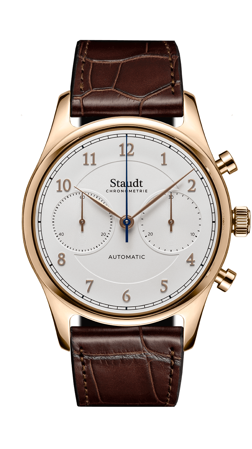 Staudt Prelude gold gold chronograph mechanical swiss made watch product
